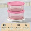 Pyrex Pyrex® Simply Store® Tinted Glass 7-cup Round Storage Container with Lid, Pink