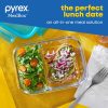 Pyrex Pyrex® MealBox 4-cup Divided Glass Food Storage Container with Turquoise Lid