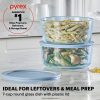 Pyrex Pyrex® Simply Store® Tinted 7-cup Round Storage with Blue Plastic Lid