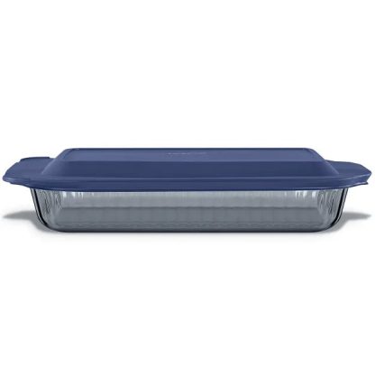 Pyrex Pyrex® Colors Sculpted Tinted 9" x 13" Baking Dish with Plastic Lid, Smoke
