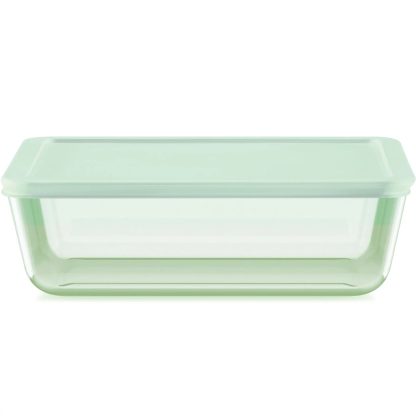 Pyrex Pyrex® Simply Store® Tinted 11-cup Rectangle Storage with Green Plastic Lid